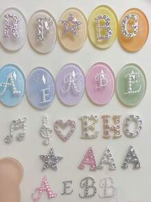 1pc Vintage Diamond Letter Pearl Musical Note Bow DIY Nail Art 3D Wearable Nail Decoration Silicone Mold - Clear - View 10