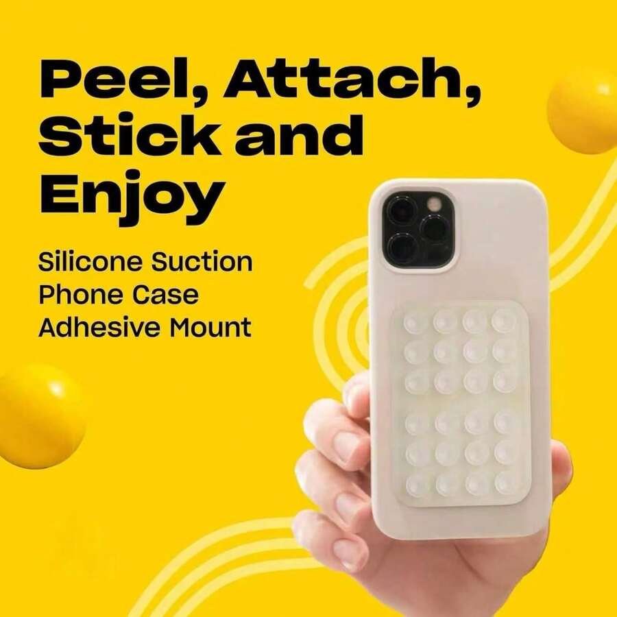 Aksesori Dudukan Ponsel, Mini Persegi 8*5.5cm 24pcs Dudukan Ponsel Multifungsi dengan Perekat dan Cangkir Hisap, Cocok untuk Suasana Rumah | Pengalaman Menonton yang Nyaman untuk Penggunaan Sehari-hari, Digunakan untuk Selfie dan Perekaman Video, Kompatibel dengan Berbagai Model Ponsel dan Perangkat Seluler (1pc)