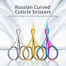 Nail Cuticle Nipper, Russian Curved Cuticle Scissors, Professional Stainless Steel Manicure Scissors, Precision Sharp Nail Cuticle Trimmer For Dead Skin - Multicolor - View 7