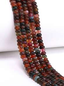 1 Strand 2x4mm Abacus Stone Beads Natural Tourmaline Agate Round Spacer Beads For Jewelry Making Diy Beading Accessories - Multicolor - View 4