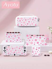 Ayotu Compatible With Switch/Switch OLED/Switch Lite Sakura & Petal Pattern Game Console Shell And Accessories, Package Includes Protective Case, Storage Bag, Dock Shell, Controller Protective Sleeve And Other Multiple Style Accessories To Choose From, Autumn Romance, Back To School Gift/Birthday Gift/Anniversary Gift. - View 2