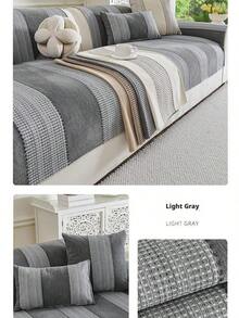 1PC Fashionable And Simple Style All Season Universal Sofa Cover Pad, Anti Slip Luxury Sofa Pad, Suitable For Home, Bedroom, Living Room, Study, Office, Graduation Ceremony And Other Occasions, Pet Scratch Resistant Protective Pad - Grey - View 6
