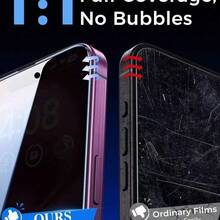 Yezodawee 3片裝磨砂防窺鋼化玻璃螢幕保護貼，相容 Phone 18 Pro Max/Phone 18 Pro/Phone 17 Pro Max/17/16 Pro Max/16 Pro/16 Plus/16/15 Pro Max/14 Pro Max 全系列，防指紋、防刮、防窺，易安裝，手機隱私保護膜 - 黑色 - 查看 2