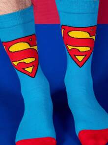 1/3 Pairs Warner Bros Superman Hero Super Cartoon Animation Style Men's Socks, Christmas And Halloween Gift - Multicolor - View 3