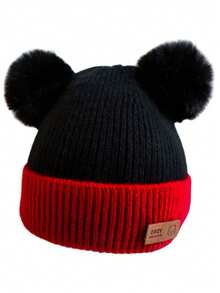 Baby Warm Woolen Knitted Hat Cute Christmas Hat Versatile Warm Hat & Gloves 2pcs Set - 2pcs - View 4