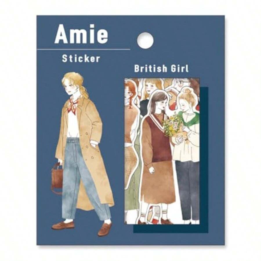 Amie Sticker アミ ステッカー かわいい フレークシール アンティークボーイ 上質紙 日本製 - ブリティッシュガール - チェックする 1