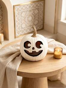 1pc Pumpkin Decor, Suitable For Harvest Season And Halloween, Creative Minimalist Exquisite Design, Resin Craft Desktop Ornament, Suitable For Home Interior, Tea Room, Office, Hotel, Cabinet Display, Holiday And Party Decoration - Pumpkin - View 8