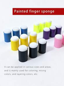 Handmade Sponge Applicator - Suitable For Various Coloring Media, Such As Ink, Paint, Glue, Etc. - Can Be Worn On Fingers For More Precise Color Mixing. Back To School, Back To School, School Supplies - Round - View 2