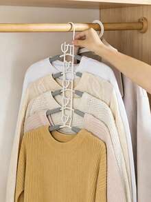 5-Tier Heavy Duty Space-Saving Clothes Rack With Non-Slip Foam Padding, 5-In-1 Multi-Layer Metal Folding Hanger, Polished Finish, Suitable For Coats, Sweaters, Suits And T-Shirts, Hanging Clothes Storage, Space-Saving Design - Multicolor - View 6