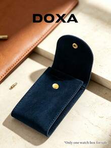 DOXA Mini Lightweight Watch Protective Storage Bag, Business Travel Gift Watch Pouch - Navy Blue - View 2