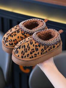 Children's Slippers Autumn/Winter Simple Boys Indoor Home Warm Thermal Lined Kids Fashion Girls Thick Fur Slippers - Camel - View 6