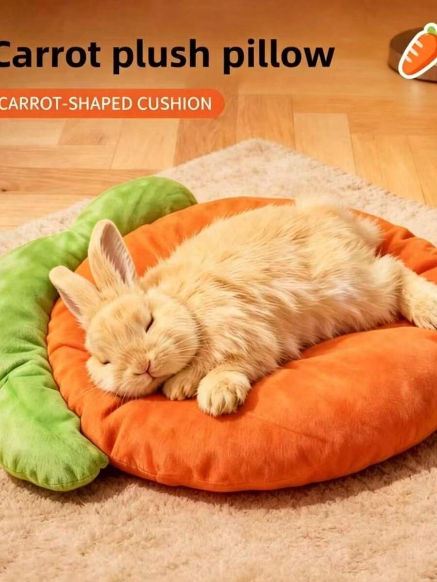 1 buah Kasur Hewan Peliharaan Berbentuk Wortel, Cocok untuk Hewan Kecil, Bantal Lembut dan Empuk Berwarna Oranye dan Hijau, Cocok untuk Kelinci, Guinea Pig, Sarang Tidur yang Nyaman, Cocok untuk Penggunaan di Dalam Rumah, Hadiah Ideal untuk Ulang Tahun, Hari Valentine, Paskah - MultiWarna - View 1