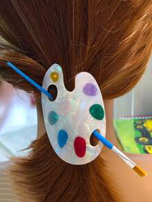Fun Color Hair Clips, Acetate Fiber Claw Clips, Cute Artistic Style Hair Claws, Suitable For Women And Students Back To School - Multicolor - View 3