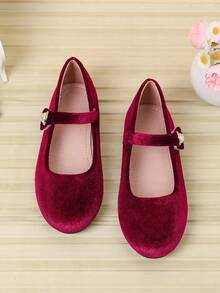 Beautiful Girl Spring/Summer Round Toe Vacation Style Children's Casual Shoes - Burgundy - View 4