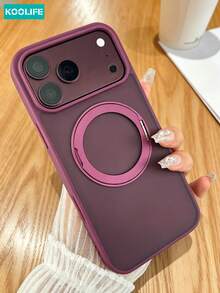 Koolife 1件裝 Apple 17Pro 360°旋轉磁吸手機殼，2.5mm背板，PC+TPU材質，精準孔位保護，親膚磨砂防滑防汗，鏡頭加高保護，適用iPhone18pro/18pro Max/17ProMax/Apple 17/Apple 17Pro/Apple 17Air，相容iPhone13/13pro/13promax/14/14pro/14promax/15/15plus/15pro/15promax/16/16plus/16pro/16promax/16e - 櫻桃紅 - 查看 2