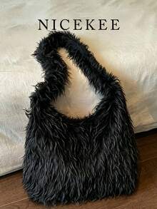Nicekee Simple And Gentle Crescent Shaped Shoulder Bag Under The Armpit, Large Capacity Version, Suitable For Daily Dates And Outdoor Photography - Black - View 2