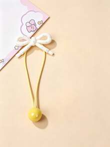 5/1pc Cartoon Bow Macaron Hair Ties, Colorful Polka Dot Candy Color Hair Bands, High Elasticity Ponytail Hair Clips, No Damage Hair Accessories, Firm Hold, Suitable For Daily Use, Random Color - Multicolor - View 7