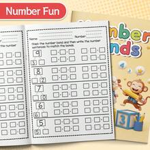Alphabet & Number Bonds Learning Activity Notebooks, ABC A-Z Letter Recognition, Uppercase & Lowercase Tracing, Handwriting Practice, Number Decomposition & Early Math Worksheets, Fine Motor Skills, Preschool Pre-K Homeschool Classroom Supplies - Alphabet & Early Math Learning Activities - View 8