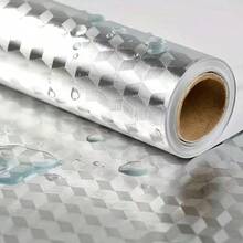 Aluminum Foil Kitchen Sink Sticker, Heat-Resistant Oil-Proof Waterproof Wallpaper, Orange Peel Texture Self-Adhesive Liner, Suitable For Drawers, Sinks, Cabinets, Anti-Mold Wall Protection Splash Guard Film - Multicolor - View 10