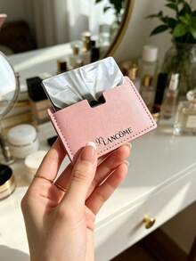 Lancôme Card-Style Portable Thin Card Makeup Mirror, High-Definition Pocket Mirror For Home, Dorm, Business Trip, Travel, Office Touch-Ups, Girls' Holiday Birthday Gift, Luxury Portable Beauty Mirror - Pink - View 8