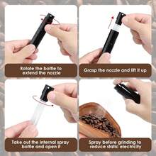 L LEESEPH Coffee Bean Dosing Cup & RDT Spray Bottle & Coffee Spoon Set, Wood Espresso Accessories Kit With Static Reduction Spray, Measuring Tray For Coffee/Tea, PP Coffee Spoon, Barista Tools, Espresso Machine Replacement Parts - Multicolor - View 5