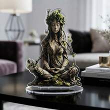 2D 壓克力大地之母雕像，苔蘚樹女神雕像，禪修與自然愛好者裝飾，大地之母女神，樹仙，靈性裝飾，禪修，祭壇裝飾，房間裝飾，桌面裝飾，客廳裝飾 - 綠色女神 - 查看 7