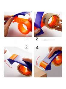 1pc Tape Dispenser, Office Express Packaging Sealing Machine, Handheld Tape Machine, Plastic Tape Holder, Tape Packaging Tool, Metal Tape Cutter, Used For Cargo Sealing, Sticking, Tape Supplies - Tape Dispenser - View 3