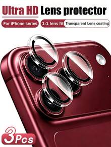 3Pcs Clear Camera Lens Protector Compatible With Iphone 18 Pro/18 Pro Max/17/17 Pro/17 Pro Max/16/16Pro/15/14/14Promax/13/12/11 ,Scratch Proof,Strong Adsorption,9H Hardness With Metal Ring Camera Cover,Ultra Thin Case Friendly, Accessories Lens Protector - Clear - View 6