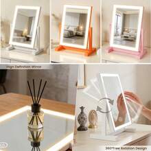 Touch Control Dimmable LED Makeup Mirror, 3 Light Colors, Desktop Style, Perfect For Bathroom, Vanity, Travel, Ideal Gift For Valentine's Day, Mother's Day, Birthday - Tabletop Mirror - View 7