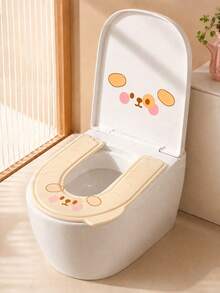 1pc Thickened Waterproof EVA Toilet Seat Cushion, Soft & Warm All Seasons, Anti-Pinch Design, Universal Bathroom Toilet Lid, With Handle, Easy To Remove And Wash, Cute Style, Suitable For Women - Multicolor - View 11