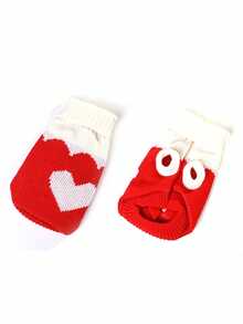 1pc Heart-Shaped Sweater, Autumn/Winter Warm Rabbit Sweater, Cute Heart Design Acrylic Material, Rabbit Pet Accessories, Rabbit Pet Supplies, Rabbit, Rabbit Pet Accessories, Rabbit Pet Supplies, Rabbit, Rabbit Supplies, Rabbit Clothes, Rabbit Supplies, Suitable For Small Pet Lop-Eared Rabbits On Valentine's Day - Multicolor - View 7