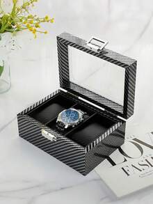 1/2/3 6/10/12 Slots Lockable PU Watch Box Glasses Jewelry Storage Watch Organizer - Multicolor - View 12