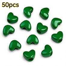 11x16mm Acrylic Heart Beads Solid Color Love Shape Spacer Loose Beads For Jewelry Making DIY Bracelet Necklace Earring Keychain Phone Chain - Large Heart With Holes - View 21
