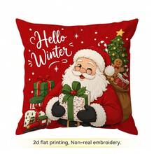 4pcs/1pc Vintage Christmas Decor Pattern Pillow Case Without Insert, Single-Sided Printed Pillow Case, Suitable For Living Room Bedroom Home Decor, All Season Pillow Case - Multicolor - View 13