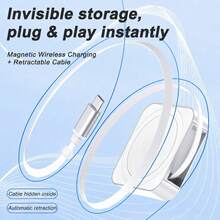 Charger Magnetik Paduan Aluminium 3-in-1 untuk Apple Watch, Magnet Kuat N52, Kabel Charger yang Dapat Ditarik 80cm, Desain Portabel Kompak Ultra Tipis 1,45cm dengan Klip Penyimpanan, Charger Perjalanan Universal untuk Ponsel dan Earbud, Tanpa Baterai Internal, Tersedia 6 Warna - MultiWarna - View 3
