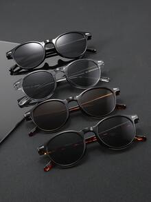 4 Pairs Men's Fashion Geometric Pattern Glasses Set, Perfect Blend Of Modern Style And Versatile Charm, Suitable For Business Meetings, City Commuting, Outdoor Travel, Party Gatherings, Fits All Face Shapes - Multicolor - View 2