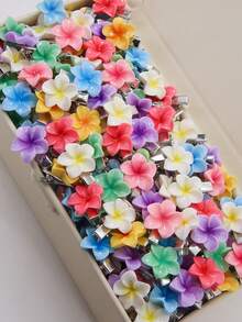 30pcs Autumn Girls Candy Color Random Color Flower Hair Clips Small Plumeria Side Clips Hair Accessories Alligator Hair Clips Bangs Clips Hair Ornaments Suitable For Daily Use - Multicolor - View 5