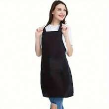 1/3/5/10pcs Women's Polyester Apron, Simple Black With Pockets, Thickened Waist, Fashionable Home Kitchen Workwear, Kitchen Supplies - Multicolor - View 8