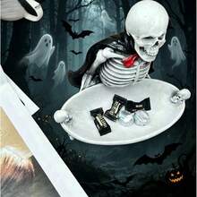 2pcs Windbreaker Skull Tray, Hallway Tabletop Decor Statue, Decorative Item, Suitable For Keys, Jewelry, Wallet And Other Small Items - View 3