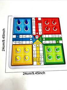 1pc-LUDO Classic Dice Game, Suitable For 2-4 People Travel, Interactive Board Game, Perfect For Family Christmas, Halloween Game Night - Multicolor - View 4