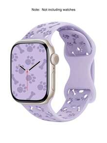 鏤空矽膠錶帶，適用於 AppleWatch 41mm 40mm 44mm 45mm 42mm 38mm 49mm 46mm，適合女性，可愛狗爪造型 AppleWatch 錶帶，柔軟矽膠透氣創意錶帶，兼容 AppleWatch Series 11 10 SE 9 8 7 6 5 4 3 2 1 Ultra AppleWatch 錶帶 - 彩色 - 查看 33