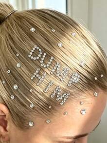 2pcs/1pc DIY Letter Rhinestone Stickers | 26 English Letters Full Set, Self-Adhesive Glitter Design, Customizable Text, Create Personalized Makeup Look! Suitable For Music Festivals, Parties, Hot Girl Style, Apply On Forehead, Hair, Cheeks, Eye-Catching Effect, Shiny And Glittery, Built-In Highlights, Easy To Use, Waterproof And Long-Lasting, Effortlessly Release Cool And Spicy Atmosphere, Make You The Center Of Attention - Multicolor - View 2