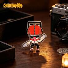Crunchyroll Chainsaw Man Official Enamel Pin Denji Lapel Brooch Badge Bag Jacket Pin Halloween Christmas Gift Teens Adults 1PC - Red - View 10