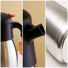 2L Stainless Steel Thermal Coffee Carafe, Double Wall Vacuum Insulated Pot With Push Button Lid And Ergonomic Handle For Long Heat Retention - Silver - View 7