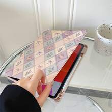 1件復古花卉蝴蝶結鑽石絎縫360°可旋轉平板保護殼，多角度觀看書本式支架，相容 iPad A16 2025、Galaxy Tab S9 FE/S8 Plus/S7/S10、Pad、Matepad、Pad、Honor Pad、Xiaoxin Pad - 彩色 - 查看 6