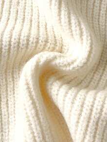 Autumn New Girls' Cream White V-Neck Knit Cardigan, Single-Breasted Loose Drop Shoulder Long Sleeve, All-Match Versatile Casual Sweater Jacket - Apricot - View 7