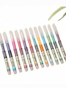 6/12pcs/ Liquid Ink Ballpoint Pens, Quick-Drying, Large Capacity For Writing, Office, Exam, School Supplies, Stationery, Colorful - Multicolor - View 5