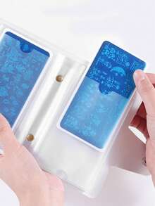 1PC 20-Pocket Laser Nail Stamping Plate Storage Book, Nail Template Organizer Display Album For Nail Art Plates And Stickers, Rectangle Nail Art Storage Case, For Daily Nail Art And Collection - Multicolor - View 3
