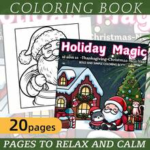 1pc Christmas Coloring Book, Christmas Tree, Santa Claus, Snowman Tracing And Coloring Book, 20 Pages Of Different Patterns, Single-Sided Printing Anti-Bleed, Creative Drawing Book, Adult Stress Relief And Concentration Birthday Gift - Christmas - View 7