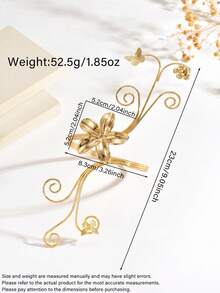 1件復古浪漫仙女風 3D花朵與蝴蝶金色螺旋可調節手臂飾圈，適合女性日常通勤、度假、旅行攝影、晚宴、節慶、禮物 - 金色 - 查看 2
